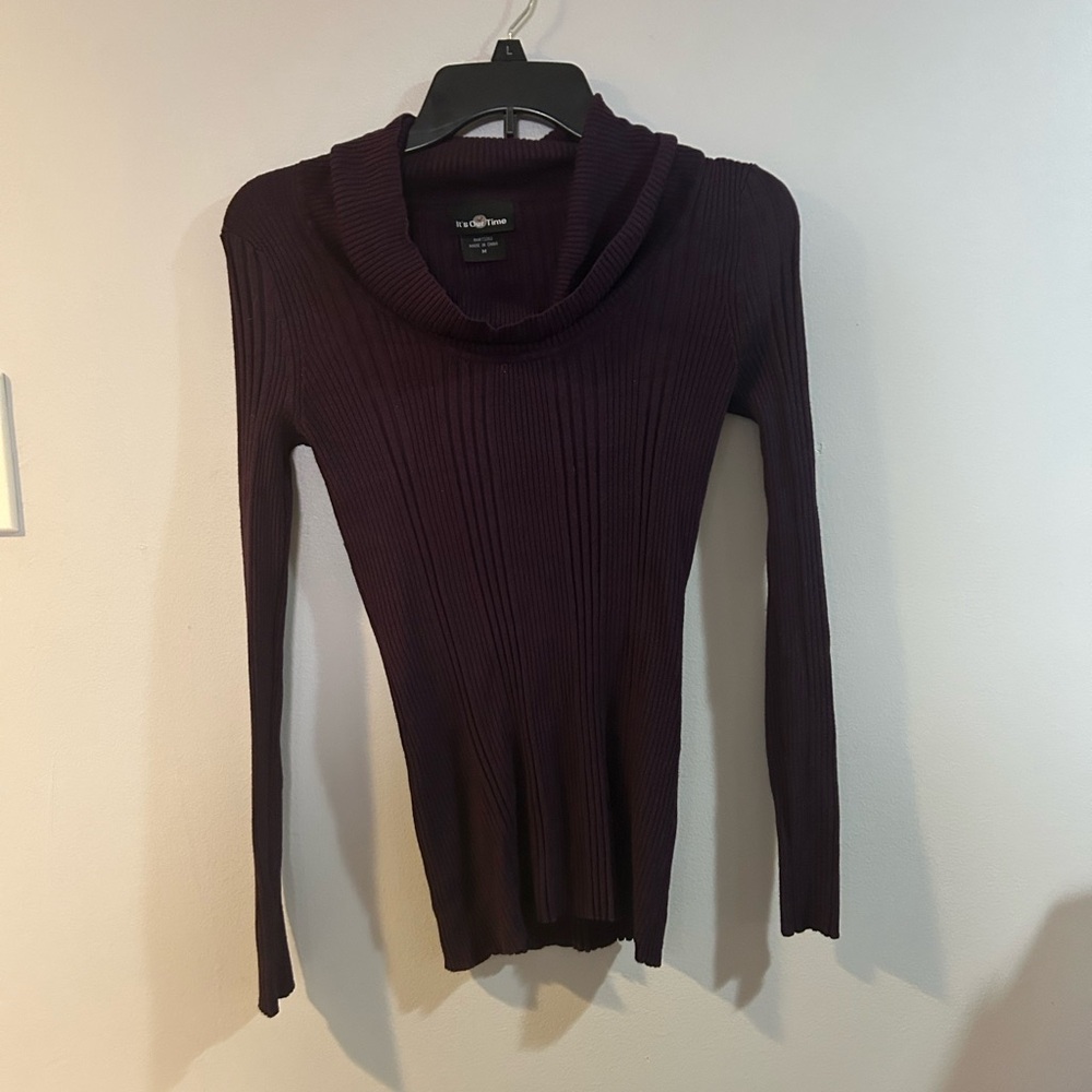It's Our Time Deep Purple Ribbed Top size medium